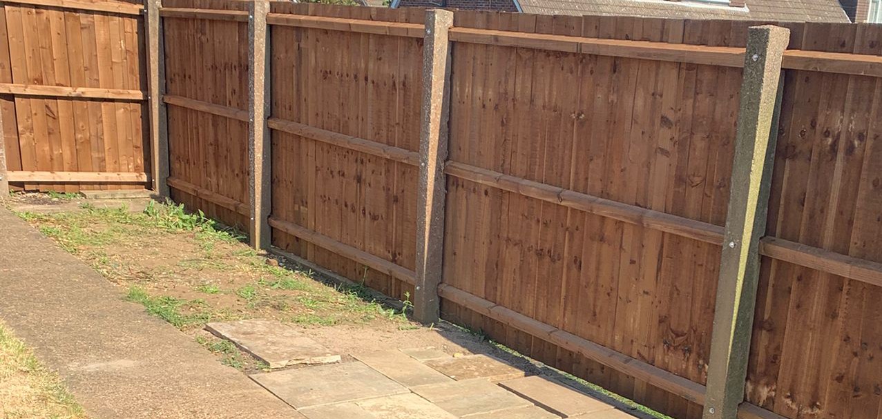 Finished fence panel installation
